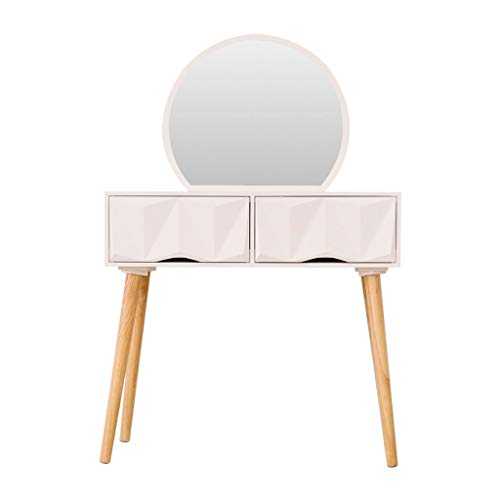 xuejuanshop Makeup Dressing Table Simple Dressing Table White Paint Dressing Table Bedroom Multi-function Dressing Table and 2 Drawers (with Light) Vanity Table