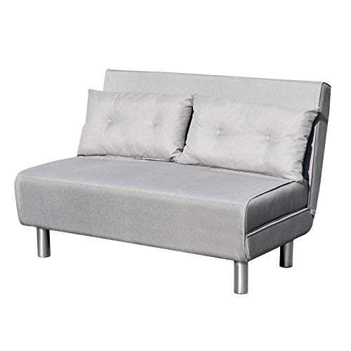 Cherry Tree Furniture ALGO 2-Seater Small Double Folding Sofa/Sofa Bed with Cushion, Grey Fabric