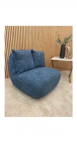 Luxury Boucle Miami Accent Swivel Chair Lounge Tub Armchair Navy Blue