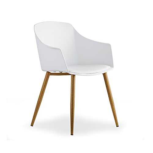 Life Interiors: Eden Tub Chair | Modern Design | Padded Seat | Dining Chair | ArmChair | SETS OF 1,2,4,6 | (White, 1)