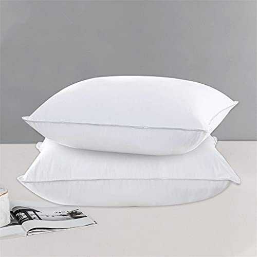 SKRHFLH White Goose Feather Pillows for Sleeping Cotton Shell Downproof Bed Pillow (Color : A, Size : 65X65CM)