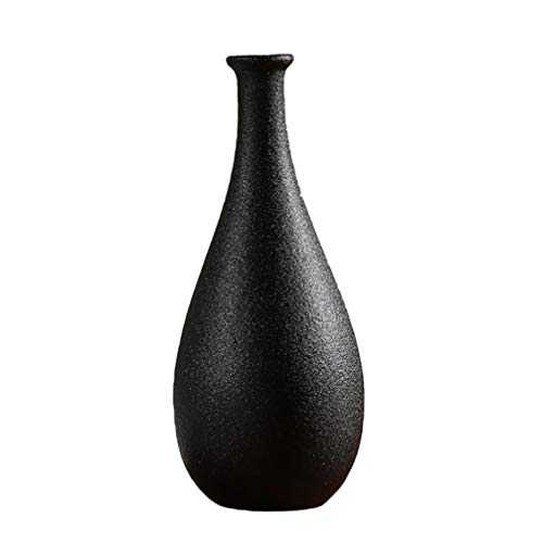 Milisten Black Ceramic Vase Tall Pottery Vase Ornaments Dry Flower Holder Desktop Decoration Spa Aromatherapy Settings for Home Bedroom Party Centerpieces Decorations