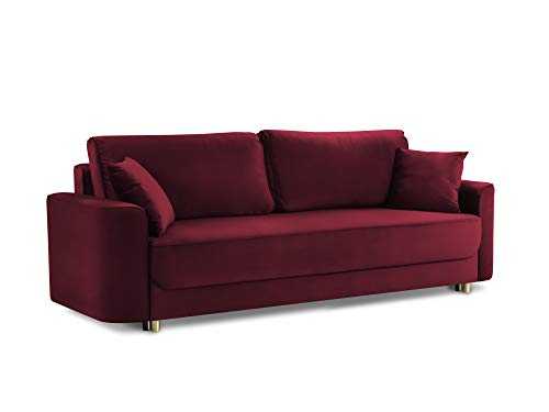 Madras Convertible Sofa Bed with Storage Chest, 3 Seaters, Red, 240 x 97 x 88 cm