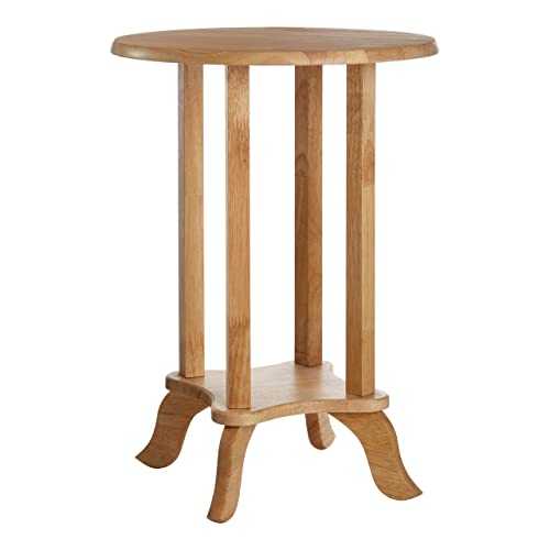 Premier Housewares Small Side Table for Living Room | Wooden Round Bedside Table for Storage | Corner End Table for Bedroom, Sofa, Nightstand | Telephone Table for Home, Office