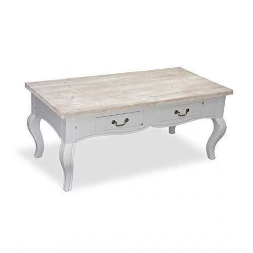 Shabby Chic Two Drawer Coffee Table in French Gray– Perfect Coffee Table For Any Hallway, Living Rooms, Dining Room, Conservatory and Bedroom