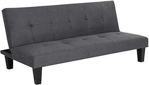YRRA Sofa Bed 3 Seater Folding Sofas Click Clack Sofabed Recliner Couch Settee Sleeper for Living Room Guest Room Bedroom Dark Grey