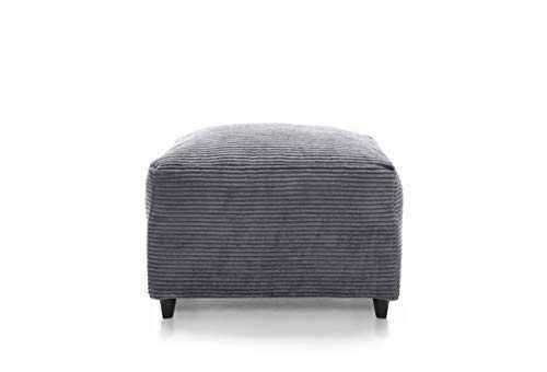 Abakus Direct Ferguson Corner Sofa in Grey Jumbo Cord Chenille Fabric (Footstool)