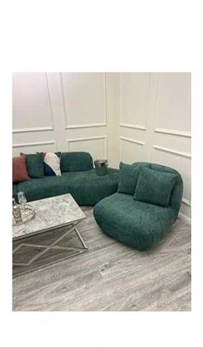 Luxury Boucle Miami Accent Swivel Chair Lounge Tub Armchair Emerald Green