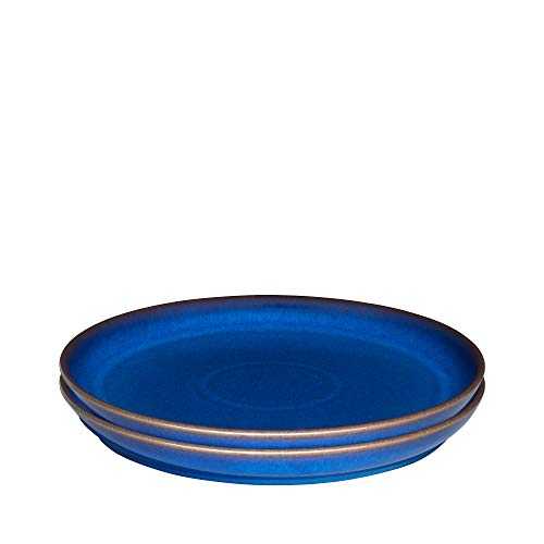 Denby 1048825 Imperial Blue 2 Piece Coupe Dinner Plate Set