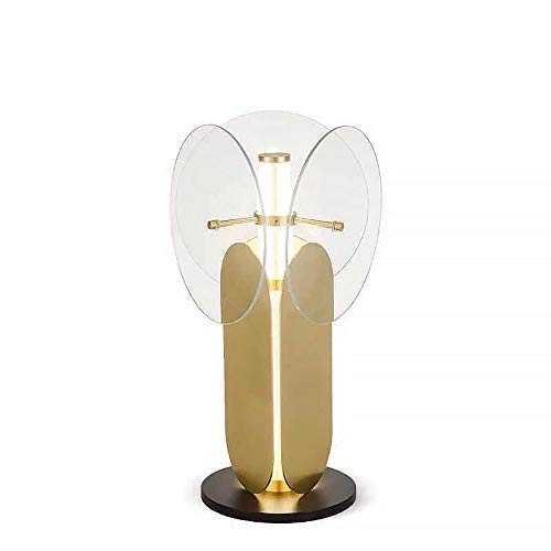 Table lamps Lamp Post-modern Creative Living Room Glass Table Lamp Study Bedroom Bedside Table Lamp Art 33CM * 33CM * 57CM (Color : Transparent)