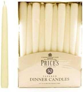 Prices Candles Unwrapped Tapered Dinner Candle, Pack of 50, Red (Ivory)