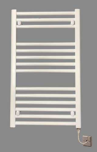 Greenedhouse Milano WHITE Curved Electric Towel Rail W500mm x H800mm Curved Electric Towel Radiator