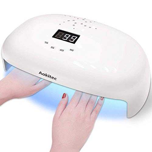 Aokitec 78W UV Nail Lamp, Professional Gel Nail Lamp for All Gel Nail Polishes Fits 2 Hands or Feet, LED Nail Lamp with Painless Mode, 4 Timer, Auto Sensor