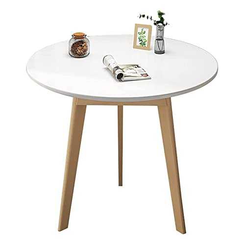 ZZJDMY Round Coffee Table, Nordic Living Room Dining Table/Leisure Study Table, Negotiating table，Solid Wood Table Computer Table (Color : B, Size : 70x70cm)