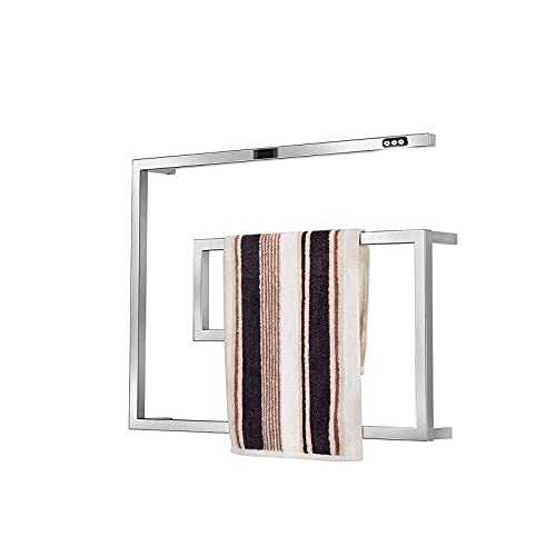 XJZKA Electric Towel Warmer, Heated Towel Rail Radiator with Timer, 1H, 2H, Wall Mount Plug-In/Hardwired Electric Towel Rack for Home Bathroom, 800 X 600mm,plug in