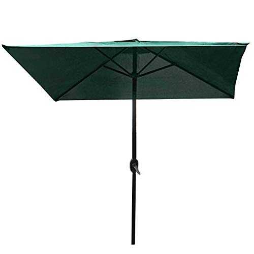 JLXJ Garden Parasols Outdoor Square Patio Umbrella, 2m /6.5feet Table Sunbrella with 6 Ribs and Crank, for Market/swimming Pool/beach/garden (Color : Green)