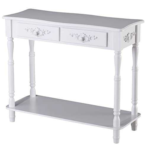 Console Table Vintage Console Table Shabby Chic Sideboard White Hallway Storage Shelf Drawers