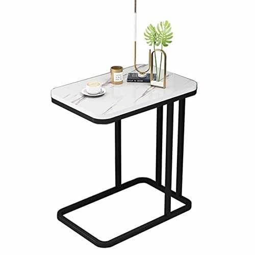 LiRuiPengBJ Side Table 2 Tie Side Table, C Shaped End Table Snack Laptop Couch Table with Storage Shelf, for Sofa Small Spaces Living Room Easy Assembly Corner table (Color : Black)