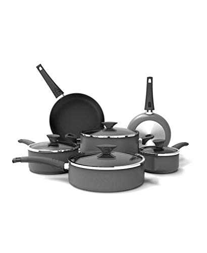 Crux Aluminum Nonstick 10 Piece Cookware Set (Gray)