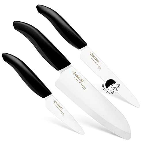 Kyocera SET3PCKNIFE Revolution 3PC Knife Set, Ceramic, Black