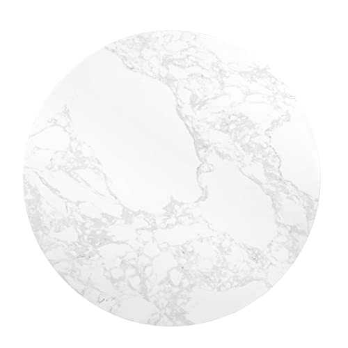 Bolero Round Marble Table Top White 600mm