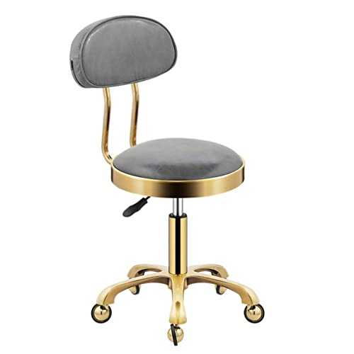 Adjustable Rolling Stool With Back Rest, Comfortable Swivel Stool On Wheels, Heavy Duty Hydraulic Metal Stool With SGS Rod For Salon, Massage, Clinic, Bar, Office