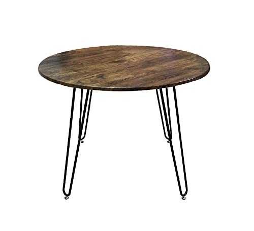 ASPECT Brockton Round Vintage Dining Table W/Hairpin Legs (100 dia x76(H) cm), Engineered Wood