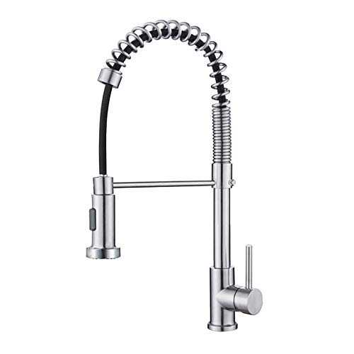 OWill Kitchen Mixer Tap 360°Swivel, Modern Single Handle Spring Kitchen Sink Faucet with Pull Out Spray Head，2-Modes Spray