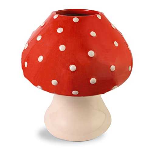 ban.do Decorative Ceramic Vase, Trendy Flower Vase, Unique Home/Kitchen/Office Accent Decor, Mushroom