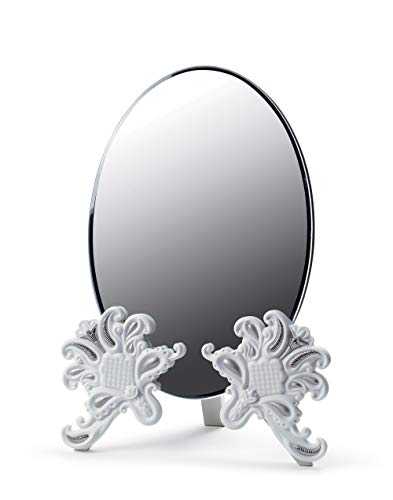 LLADRÓ Vanity Mirror. Golden Lustre And White. Porcelain Ornament.