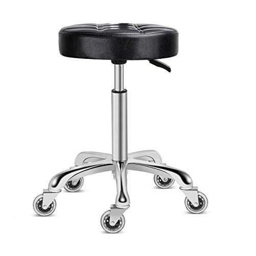 Kaleurrier Swivel Stool Chair,Height Adjustable,400 lbs Heavy Duty Hydraulic Rolling Metal High Stool for Kitchen,Salon,Bar,Office,Massage,Clinic