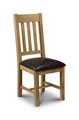 Julian Bowen Astoria Set of 2 Dining Chairs, Oak/Brown
