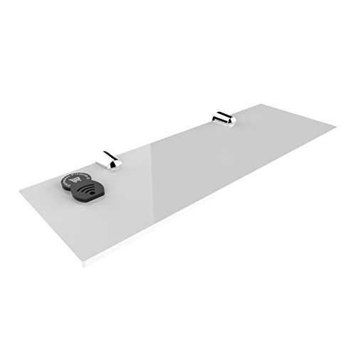 Expression Products Straight Acrylic Safety Shelf 300mm x100mm, Bathroom, Bedroom, Office, Free Trolley Token Material Sample Included per Shipment - White