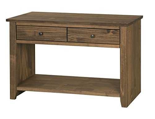 ZLLY Living Room Corridor End Table Console Table Pine Console Table Desk with Drawers - Dark Pine - Waxed Solid Wood