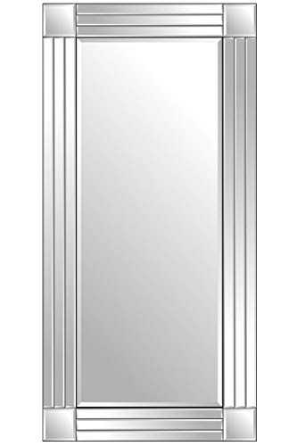 Mirror Large Triple Silver Bevelled Modern All Glass Wall 5Ft8 X 2Ft9 (174cm X 85cm), frameless, YC064-1