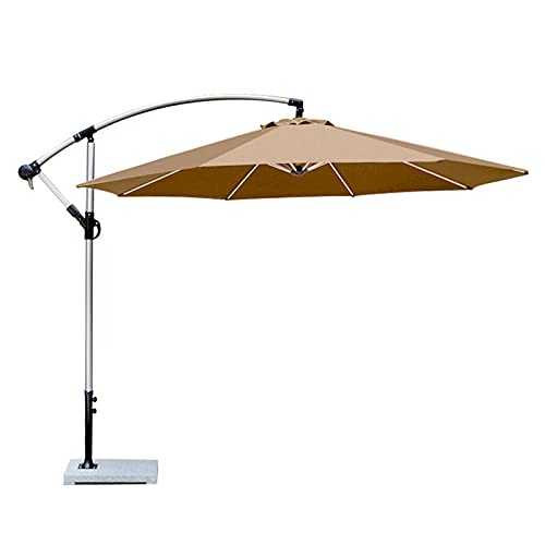 QLLL 3m Cantilever Garden Parasol with Tilt and Cross Base, Aluminum Hanging Patio Umbrella, Polyester Density 280g/m², UV Protection and Rainproof, Round
