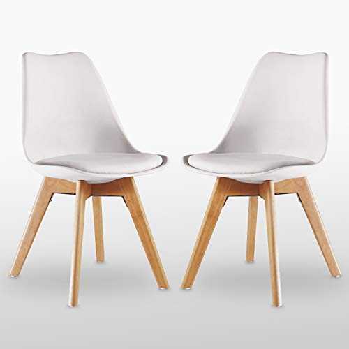 Life Interiors Lorenzo Retro Dining Chair 2-Piece Set, White