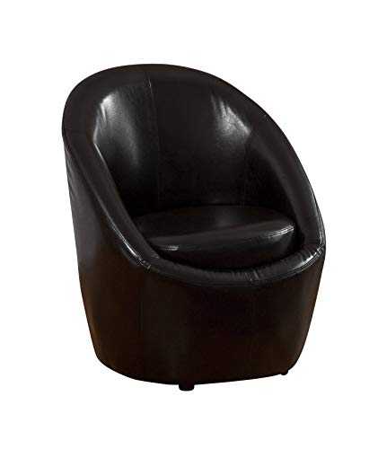 Sofa Collection Funky Modern Egg Shaped Mololo Tub Chair in Bonded Leather (Black), 53x68x84 cm