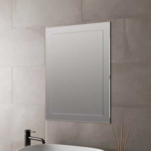 Bathroom Mirror Bevelled Rectangle Frameless Wall Mounted Luxury 500 x 700mm