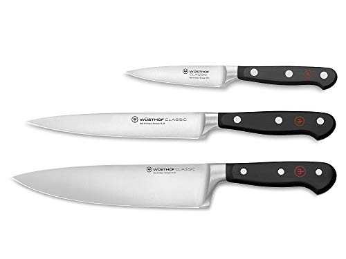 Wüsthof Knife Set 2 Pieces (9343r) Very Sharp Kitchen Knives, Vegetable Knives, rustproof, Plastic Handle red, Black
