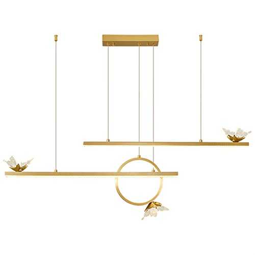 Modern Dining Room Chandelier, 3-color Dimmable Kitchen Island Pendant Light, Creative Butterfly Dining Table Chandelier