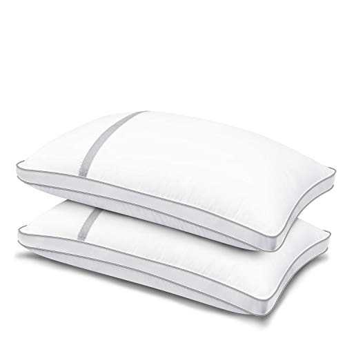 BedStory 2 Pack Sleeping Pillows, Down Alternative Dust Mite Resistant & Hypoallergenic, Standard Size Bed Pillow for Neck/Shoulder Pain/Allergy Sufferers and Back/Stomach/Side Sleepers