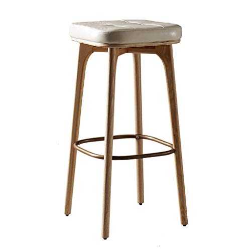 Backless Modern Bar Stools/PU Leather Bar Height Armless Padded Seat/Pub/Bistro/Kitchen/Dining Side Chair Barstools, Solid Wood Legs-79cm FENPING (Color : White, Size : 61cm)