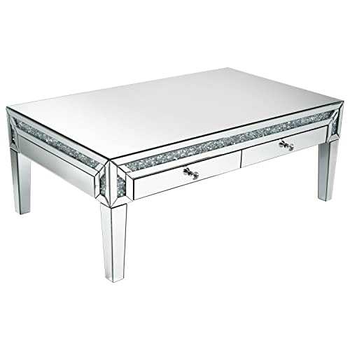 Jade Boutique Mirrored Coffee Table with Crushed Diamond Effect
