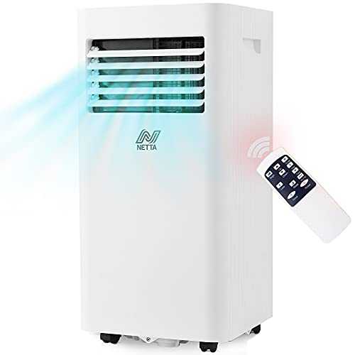 NETTA 10000 BTU Portable Air Conditioner, Mobile Dehumidifier, 24H Timer, WIFI & Remote Control, LED Panel Display, R290 [Energy Class A], 1114W