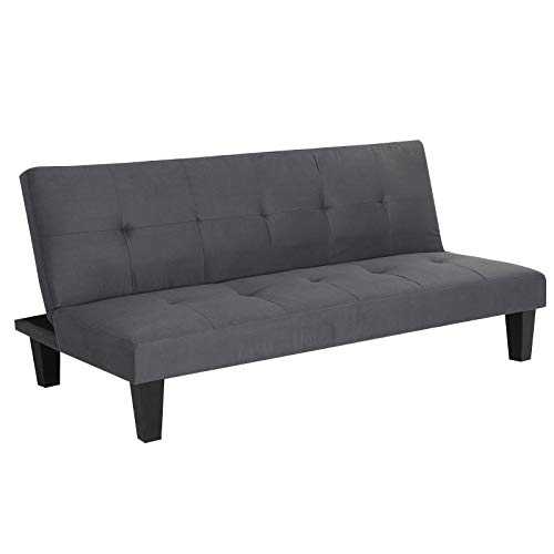 Trintion Sofa Bed 3 Seater Folding Sofas Click Clack Sofabed Recliner Couch Settee Sleeper for Living Room, Guest Room, Bedroom Dark Grey
