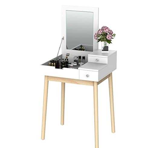 LCSA Dressing Table With Flip Up Vanity Mirror Makeup Desk Get Ready Dressing Tables