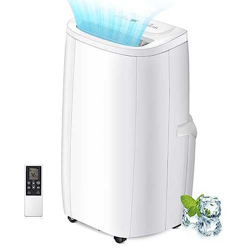 R.W.FLAME 13,500BTU Portable Air Conditioner Built-in Dehumidifier,Cools 330sq. ft,24H Timer, 3 in 1 Portabel AC with Remote Control for All Season,Complete Window Mount Exhaust Kit
