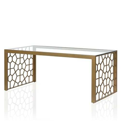 CosmoLiving by Cosmopolitan Coffee Table, Brass, 46 in x 24 in x 19 in