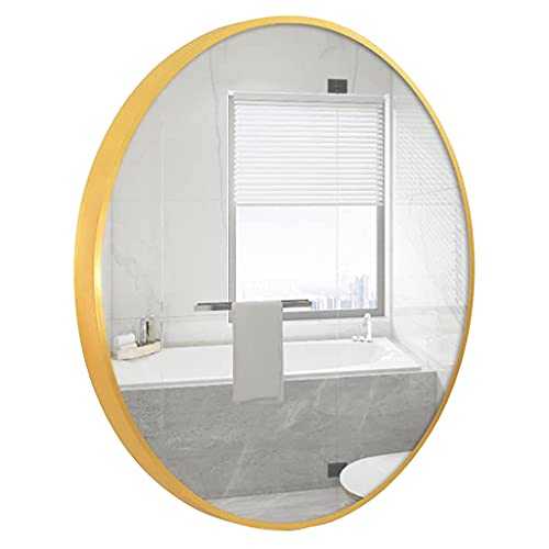 Bathroom Mirrors 23.6" Contemporary Gold Circle Mirror Wall Mounted Metal Frame Round Mirror for Bathroom Vanity Living Room Bedroom Entryway Wall Decor Wall Mirror